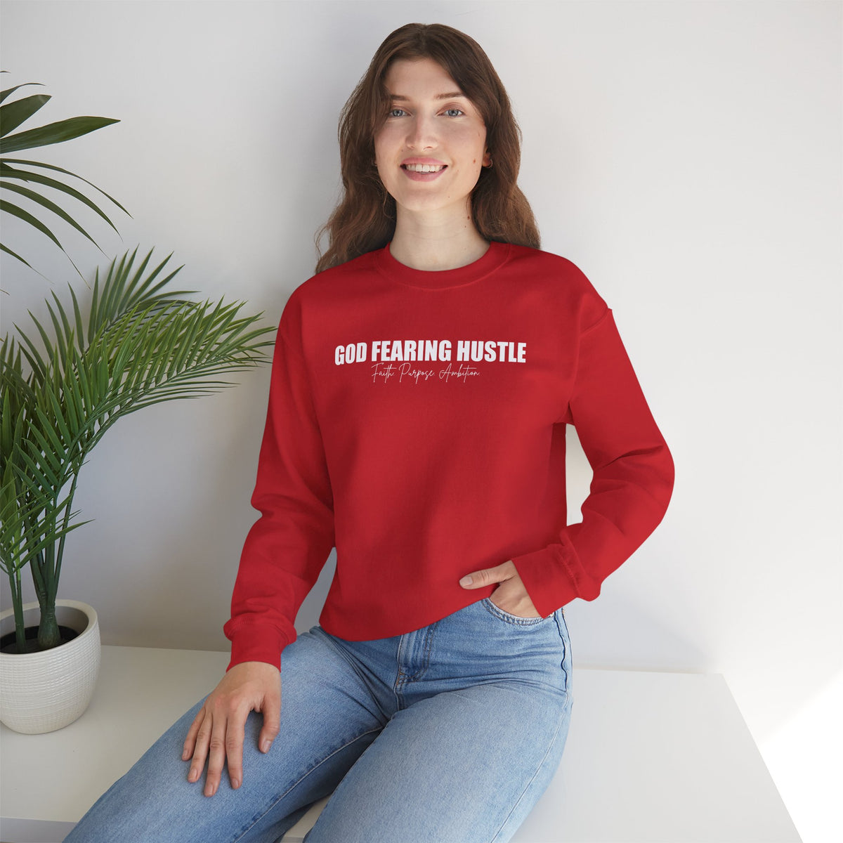 God Fearing Hustle— Faith. purpose. Ambition Crewneck Sweatshirt