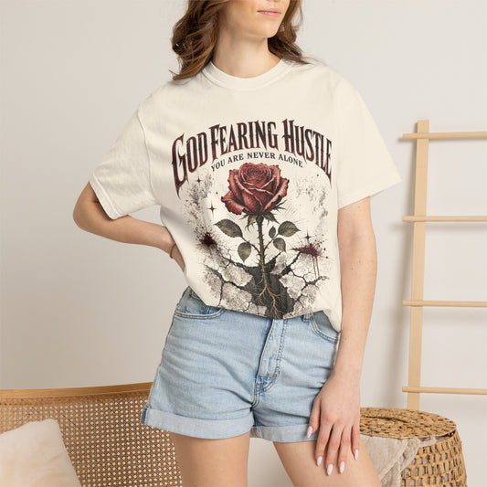 God Fearing Hustle — "Grow through it" Rose Graphic Tee