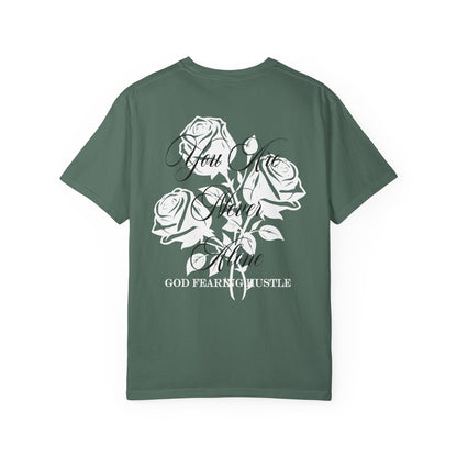 God Fearing Hustle Rose- You Are Never Alone Graphic Rose Tee