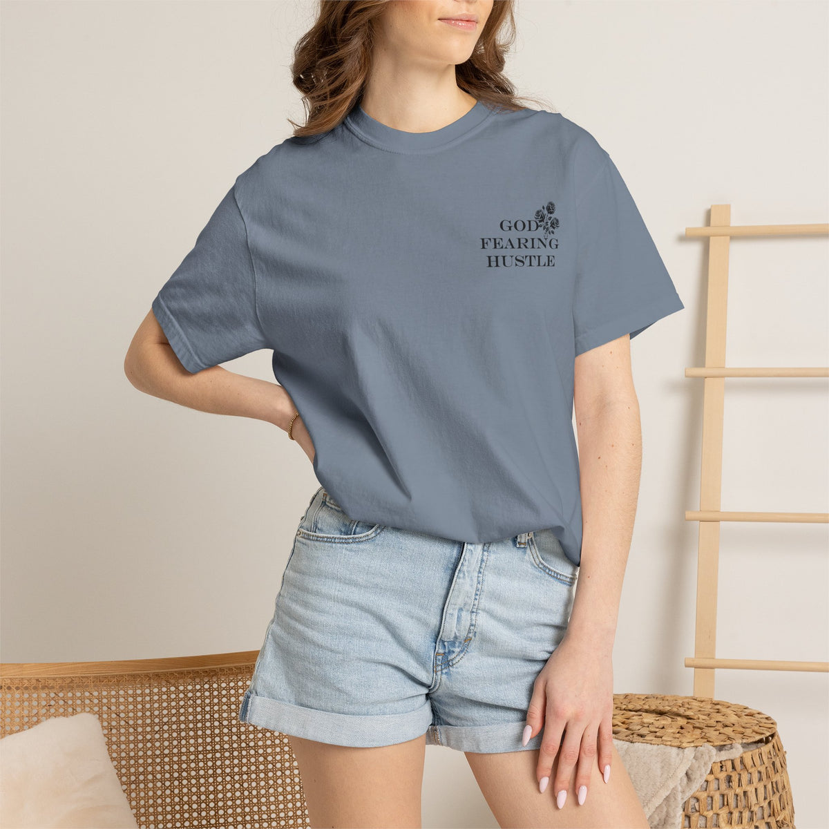 God Fearing Hustle Rose- You Are Never Alone Graphic Rose Tee