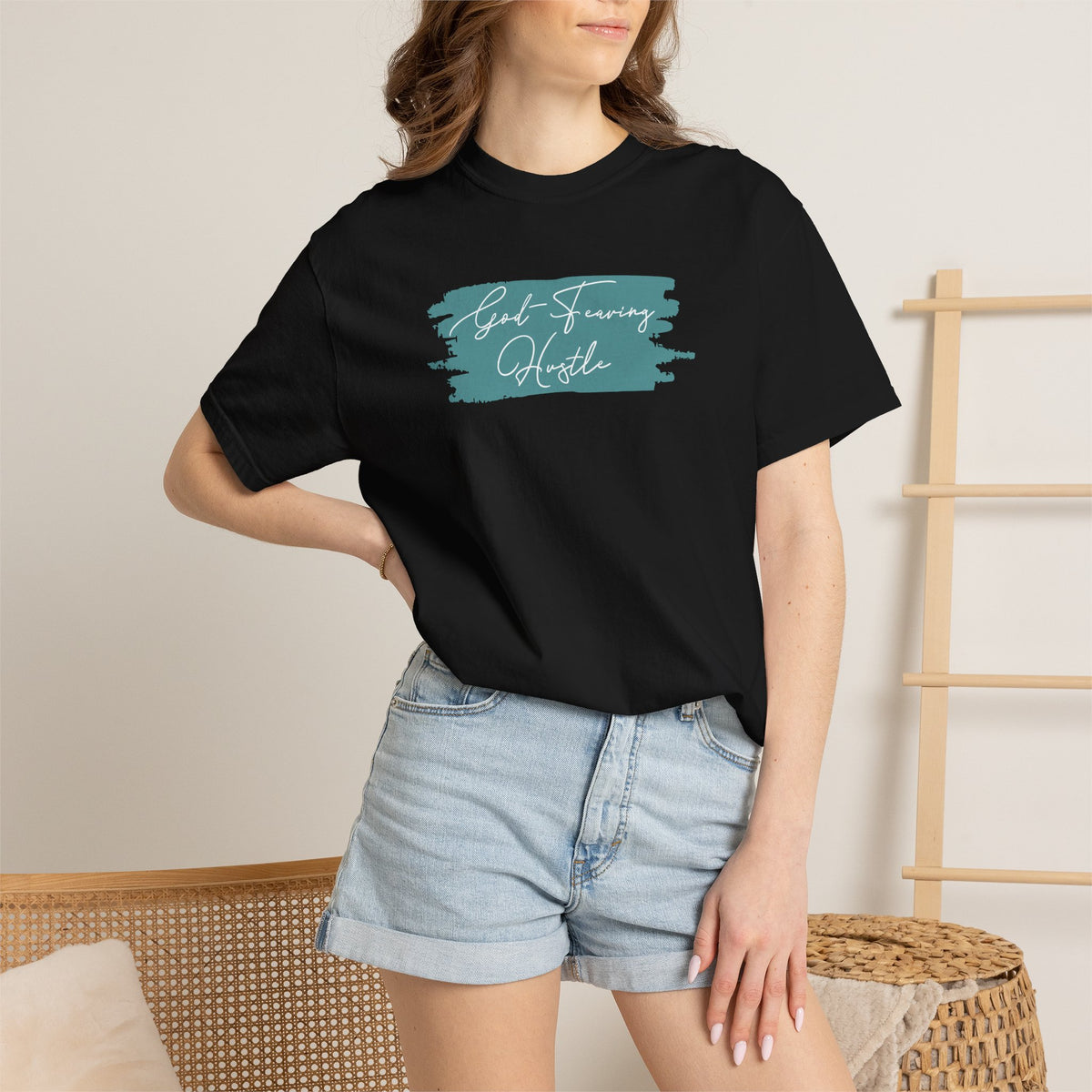 God Fearing Hustle- 'Just Showing Up' Brushstroke Graphic Tee