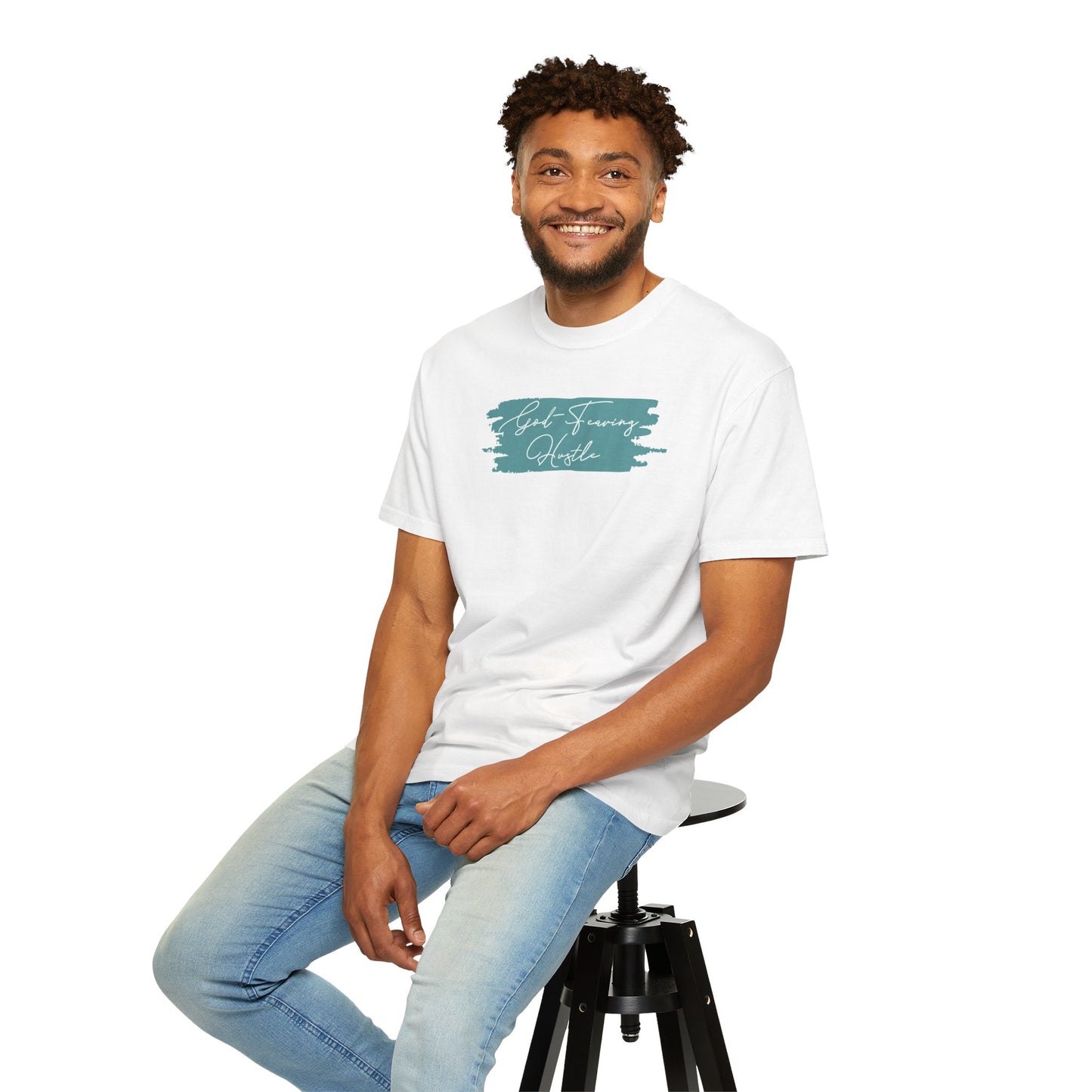 God Fearing Hustle- 'Just Showing Up' Brushstroke Graphic Tee