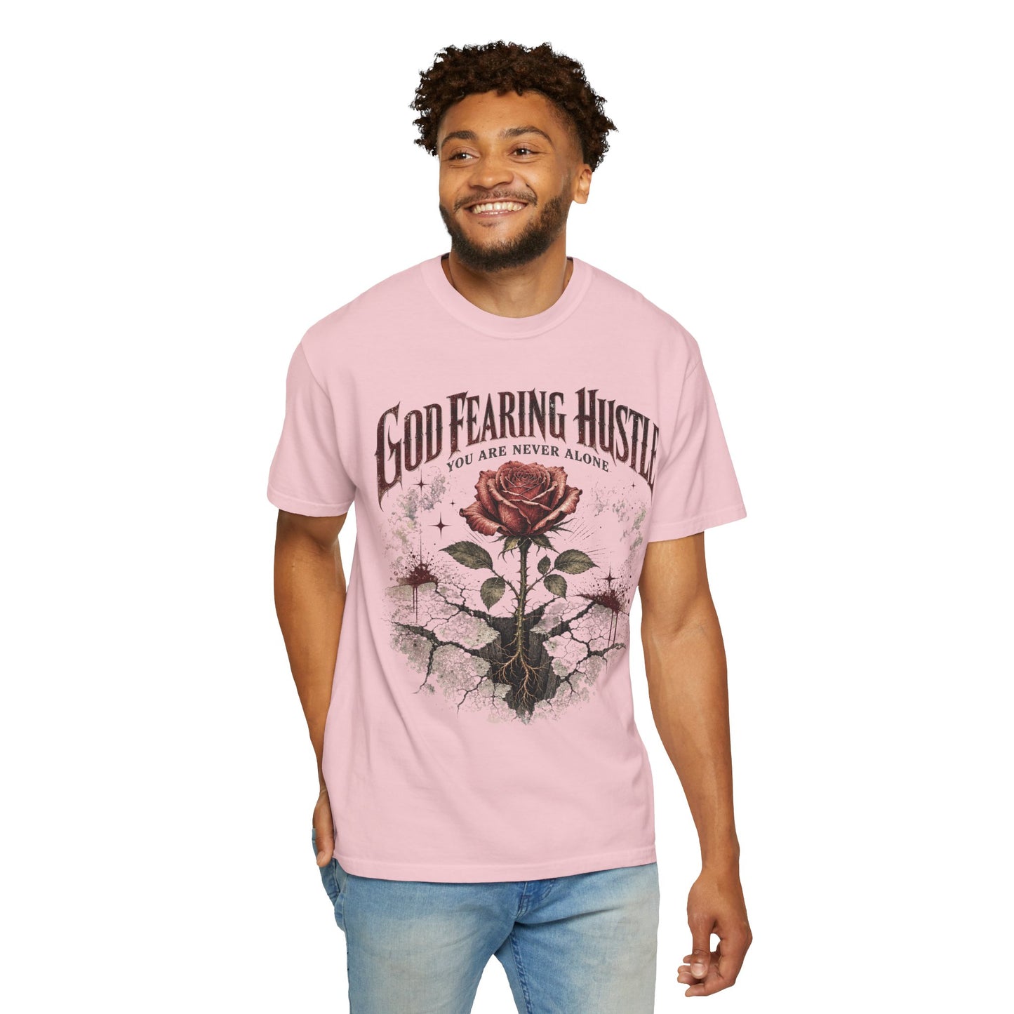 God Fearing Hustle — "Grow through it" Rose Graphic Tee
