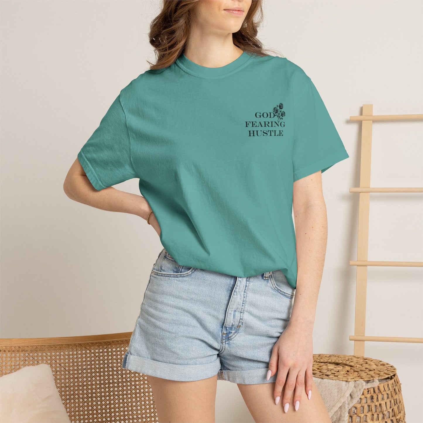 God Fearing Hustle Rose- You Are Never Alone Graphic Rose Tee