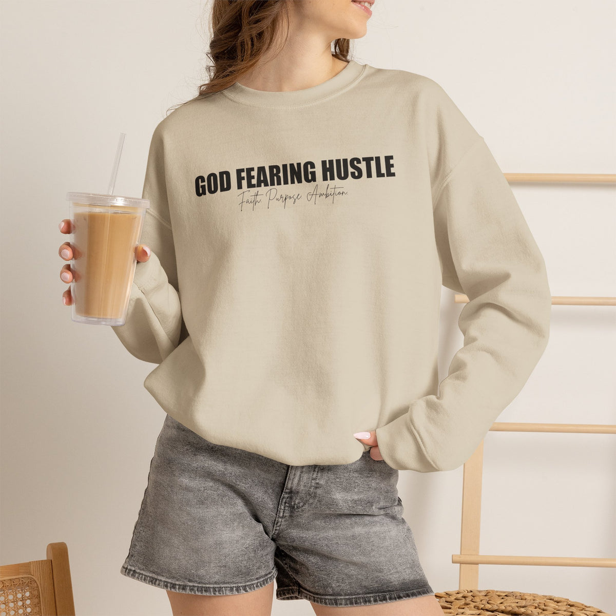 God Fearing Hustle— Faith. Purpose. Ambition Crewneck Sweatshirt