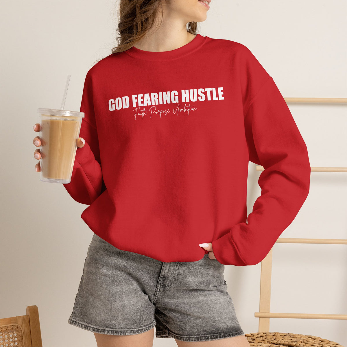 God Fearing Hustle— Faith. purpose. Ambition Crewneck Sweatshirt