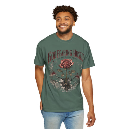 God Fearing Hustle — "Grow through it" Rose Graphic Tee