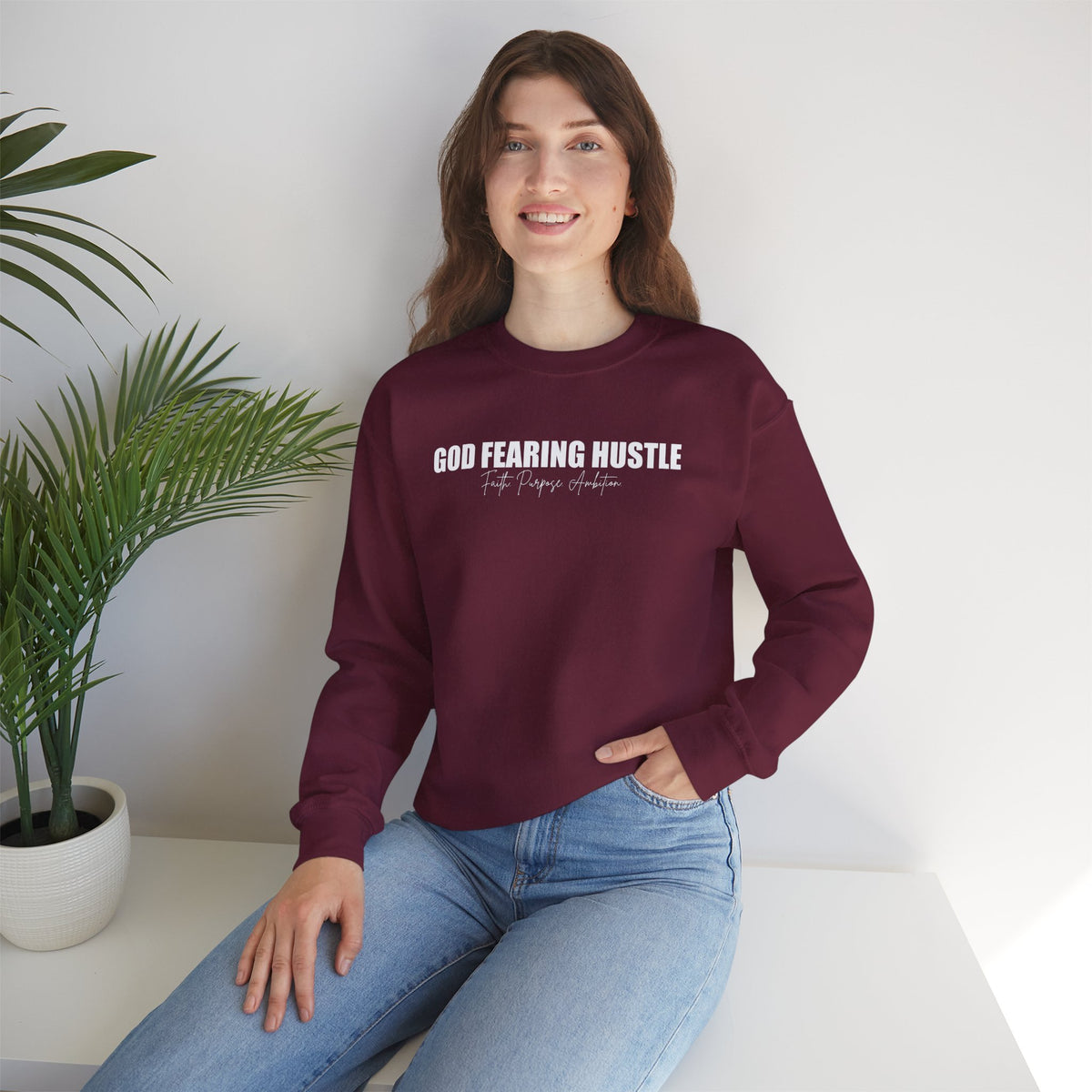 God Fearing Hustle— Faith. purpose. Ambition Crewneck Sweatshirt
