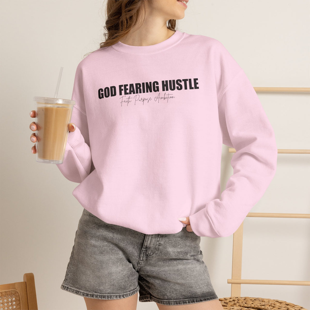 God Fearing Hustle— Faith. Purpose. Ambition Crewneck Sweatshirt